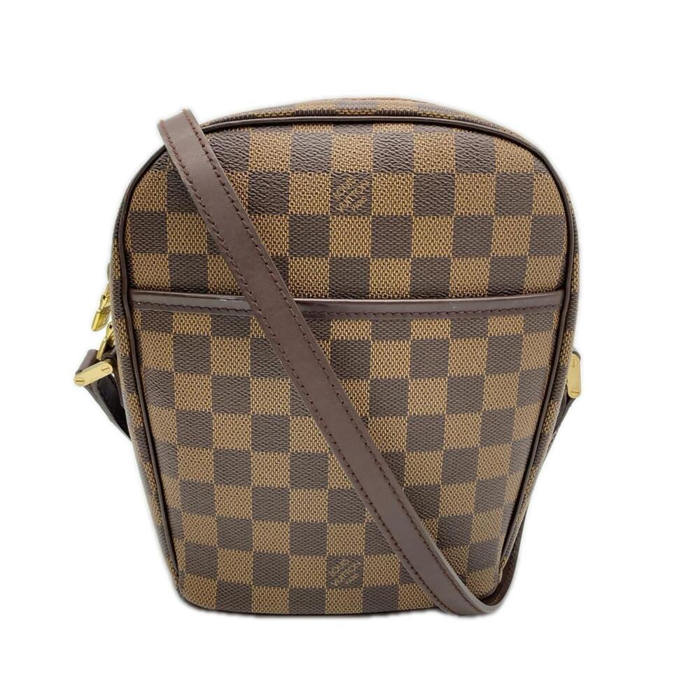 LOUIS VUITTON Damier Ipanema PM N51294 Shoulder Bag Brown Beige Leather Women's